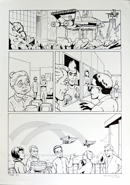 Original Thunderbirds Comic Pen and Ink Drawing