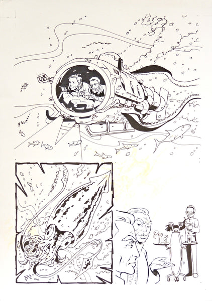 Original Thunderbirds Comic Pen and Ink Drawing