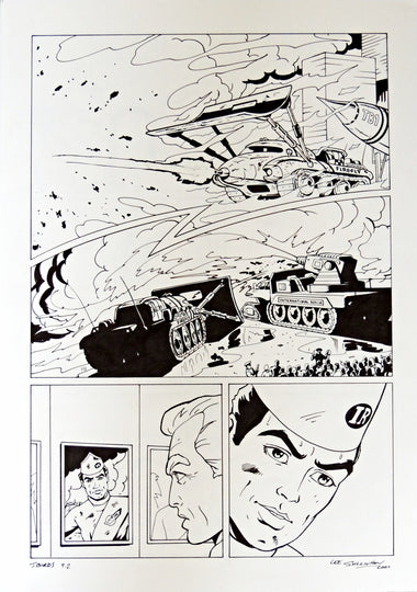 Original Thunderbirds Comic Pen and Ink Drawing