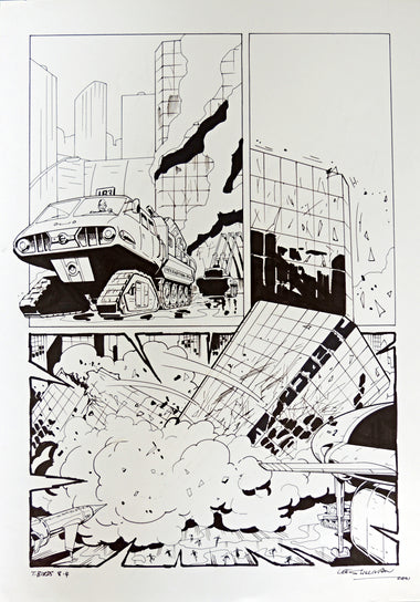 Original Thunderbirds Comic Pen and Ink Drawing