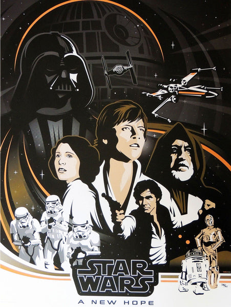 Star Wars - A New Hope by Brad Bishop; lithograph limited edition art on paper