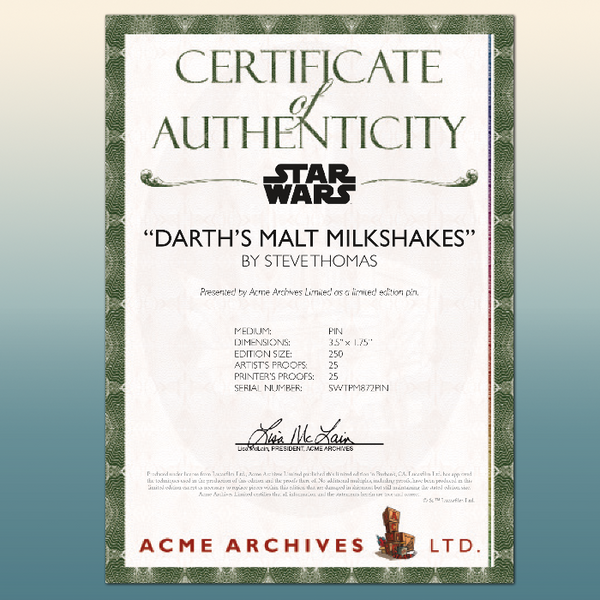 Darth's Malt Milkshakes Pin