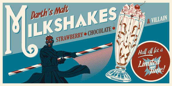 Darth's Malt Milkshakes Art and Pin Set