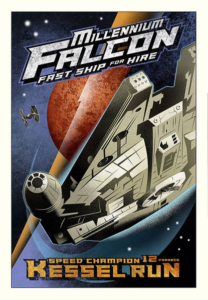 Star Wars - Kessel Run by Mike Kungl; giclee limited edition art on canvas (large)