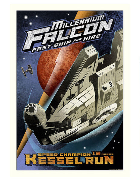 Star Wars - Kessel Run by Mike Kungl; giclee limited edition art on paper