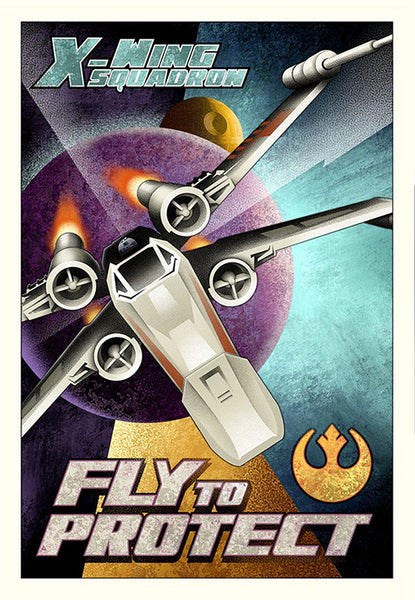 Star Wars - Fly to Protect by Mike Kungl; giclee limited edition art on canvas (small)