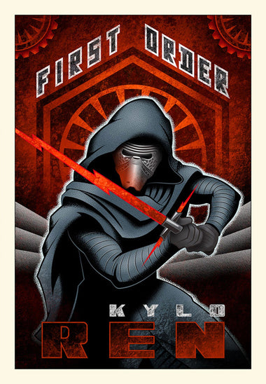 Star Wars The Force Awakens - First Order Ren by Mike Kungl; giclee limited edition art on canvas (small)