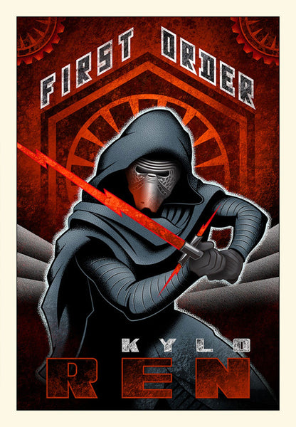 Star Wars The Force Awakens - First Order Ren by Mike Kungl; giclee limited edition art on canvas (large)