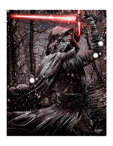 Star Wars The Force Awakens  - Kylo Ren by JP Valderrama; giclee limited edition art on paper