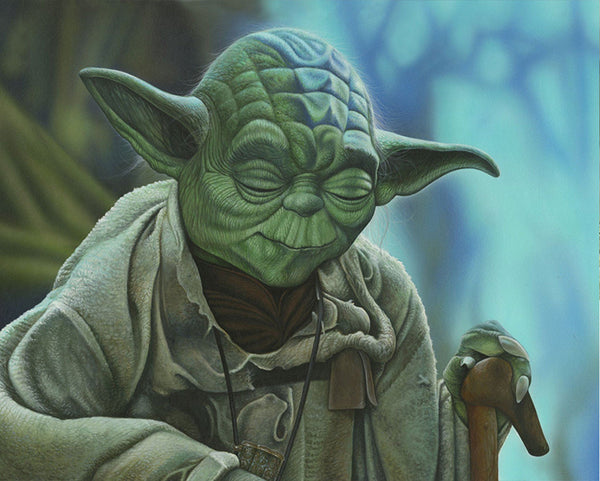 Star Wars - Yoda by Damien Friesz; giclee limited edition art on canvas