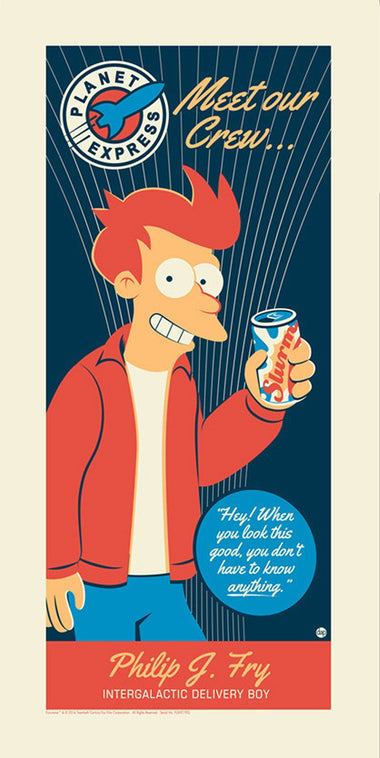 Futurama - Fry by Dave Perillo; silk screen limited edition art on paper