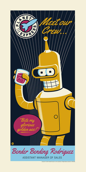 Futurama - Universe 1 Bender by Dave Perillo; silk screen limited edition art on paper